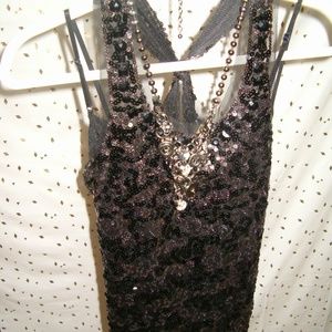 Wildcat Black Sequined Racer Back Tank